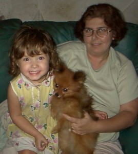 Bethany & Mom with pom pup sm